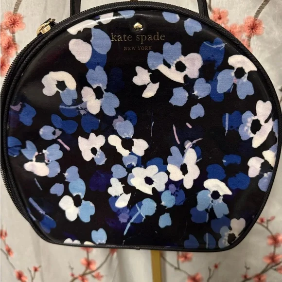 Kate Spade Blue and White Floral Cosmetic Bag - Picture 2 of 5